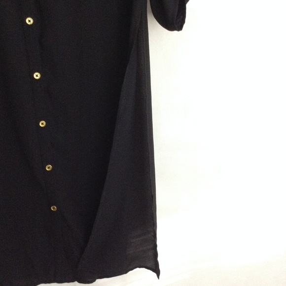 rue21 Black Semi Sheer Split Side Tunic Duster - Picture 7 of 9